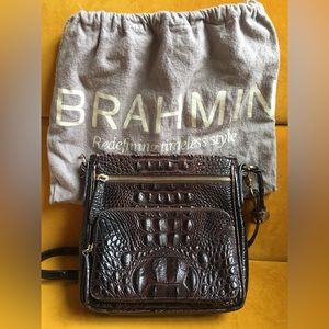 Brahmin Cleo Melbourne Croc Embossed leather crossbody bag